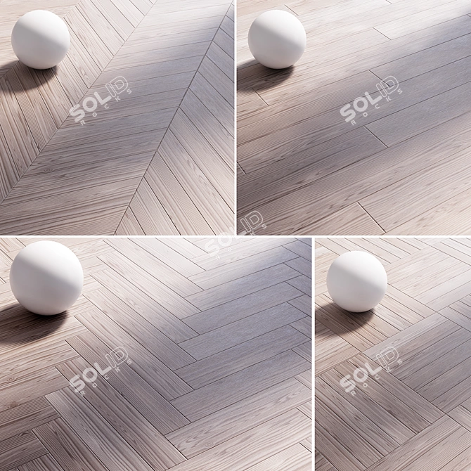 Oak Parquet Flooring Bundle 3D model image 1