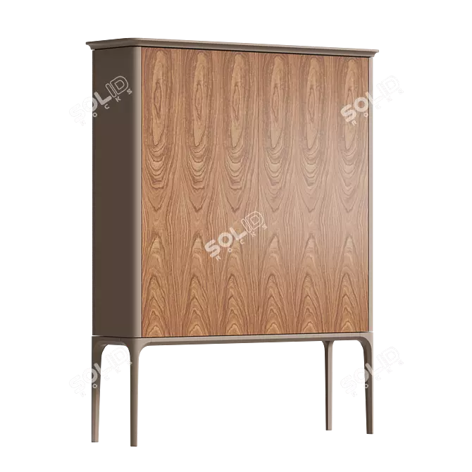 Primo Bosco Wine Cabinet - Walnut 3D model image 1