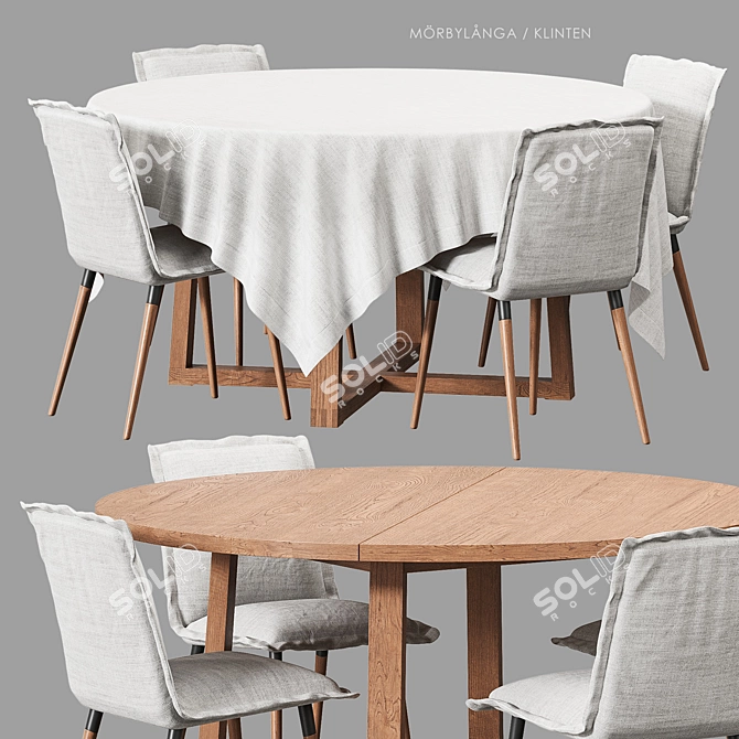 IKEA MÖRBYLÅNGA Dining Set 3D model image 1