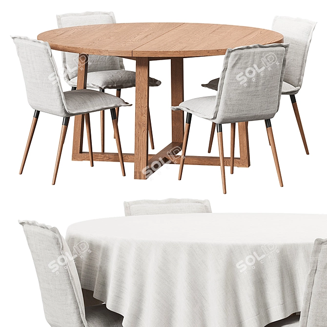 IKEA MÖRBYLÅNGA Dining Set 3D model image 5