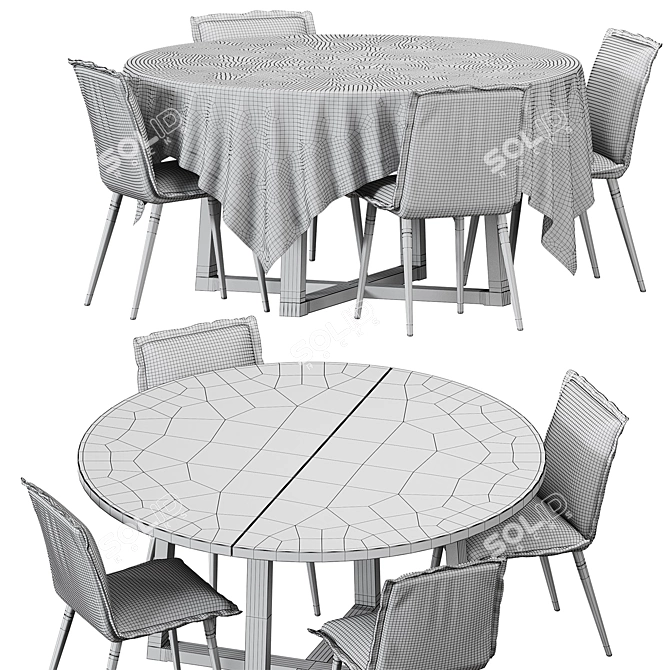 IKEA MÖRBYLÅNGA Dining Set 3D model image 6