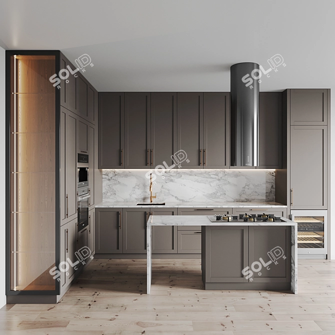 Modern Kitchen 3D Models Set 3D model image 1