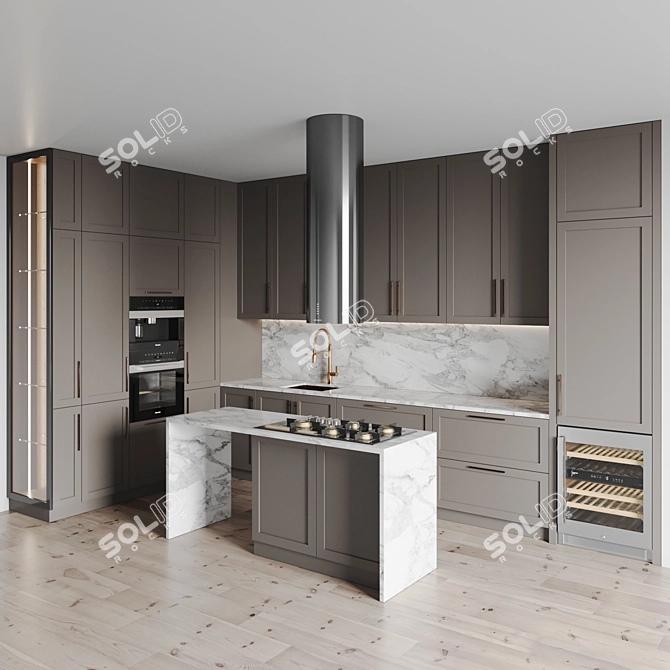 Modern Kitchen 3D Models Set 3D model image 2