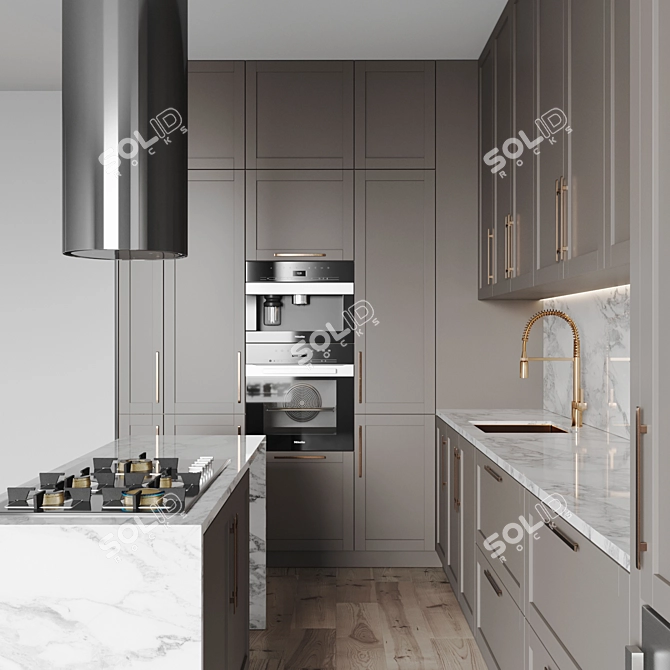 Modern Kitchen 3D Models Set 3D model image 4