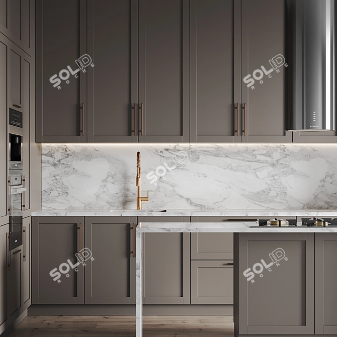 Modern Kitchen 3D Models Set 3D model image 5