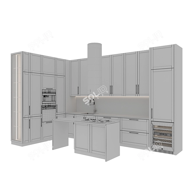 Modern Kitchen 3D Models Set 3D model image 7