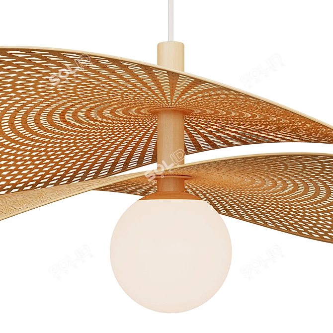 Bendable Rattan Hat Pendant Light 3D model image 3