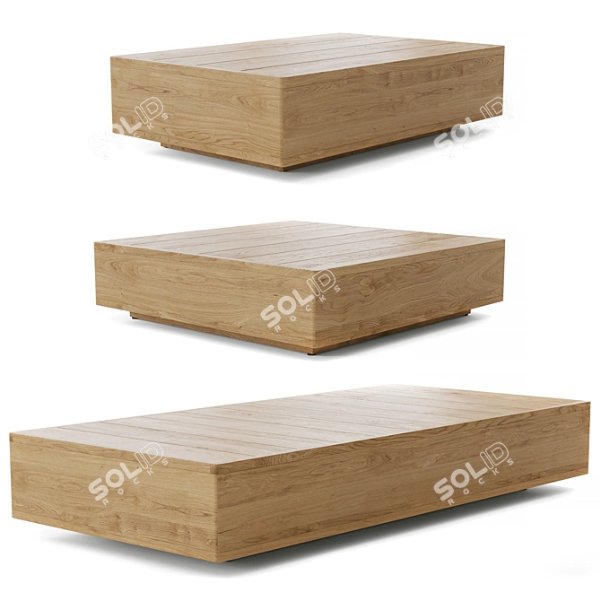 RH Santos Teak Coffee Table 3D model image 1