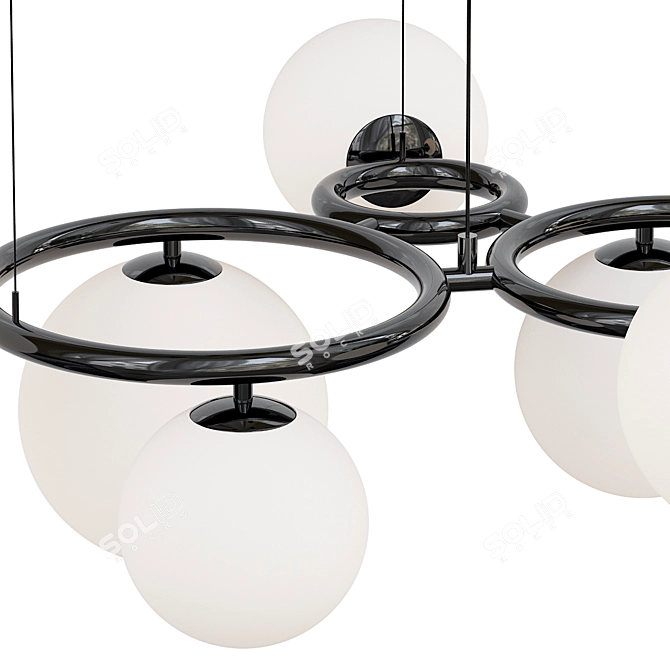 Elegant Aslan Glass Chandelier 3D model image 2