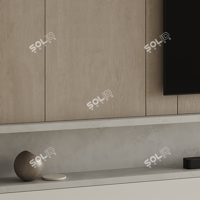 High-Resolution TV Wall Unit 3D model image 6