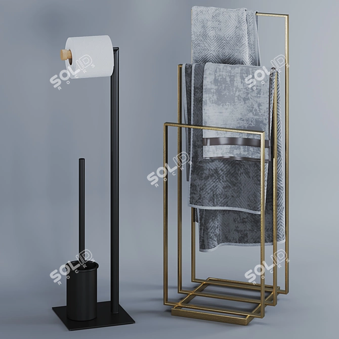 Modern Bathroom Accessories Set 3D model image 3