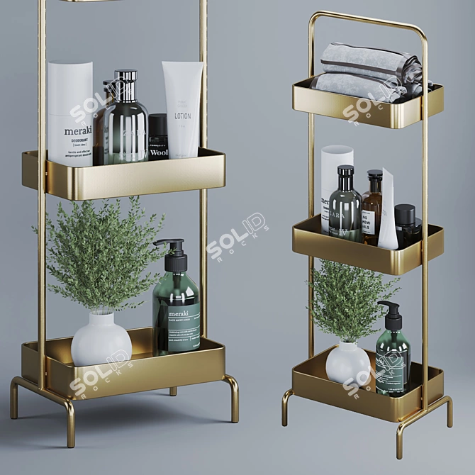 Modern Bathroom Accessories Set 3D model image 4