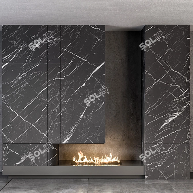 Modern Minimalist Fireplace Design 3D model image 1