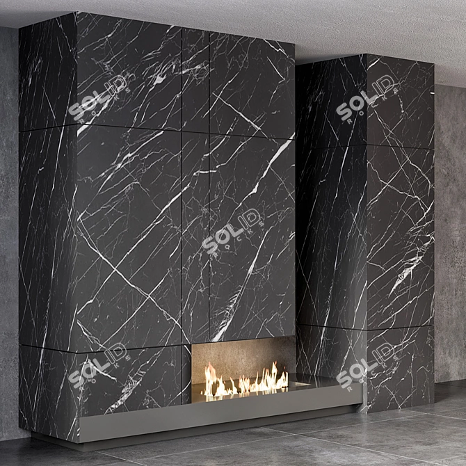 Modern Minimalist Fireplace Design 3D model image 2