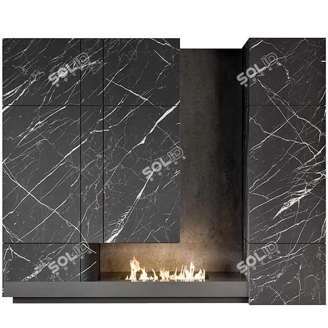 Modern Minimalist Fireplace Design 3D model image 3