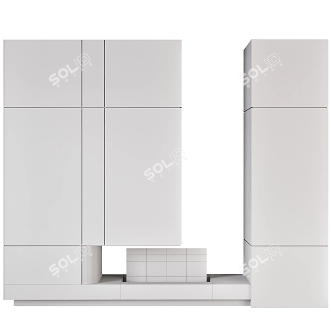 Modern Minimalist Fireplace Design 3D model image 5