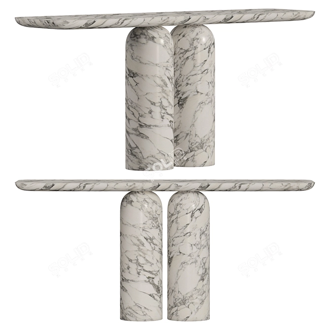 Modern Venetino Marble Console 3D model image 1