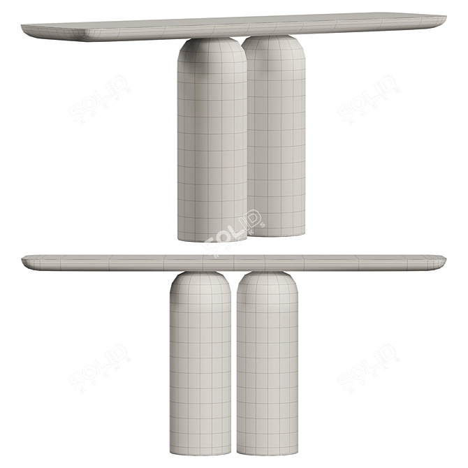 Modern Venetino Marble Console 3D model image 2