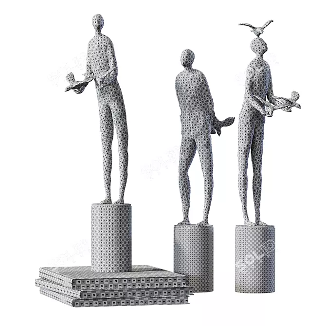 Ethereal Statuettes & Artful Books 3D model image 6