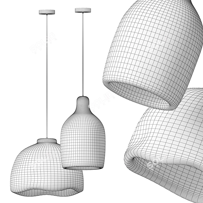 Elegant Bells Pendant Lighting 3D model image 3