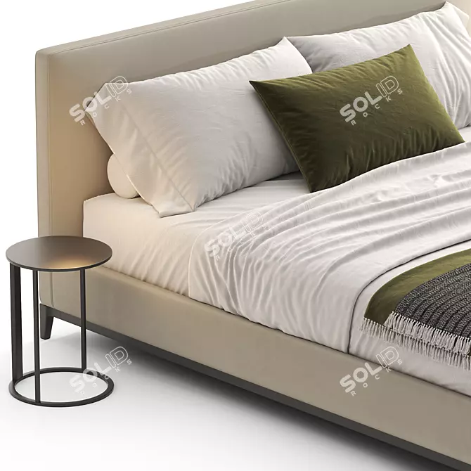 Modern Italian Design Minotti Bed 3D model image 4