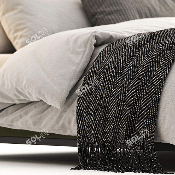 Modern Italian Design Minotti Bed 3D model image 5