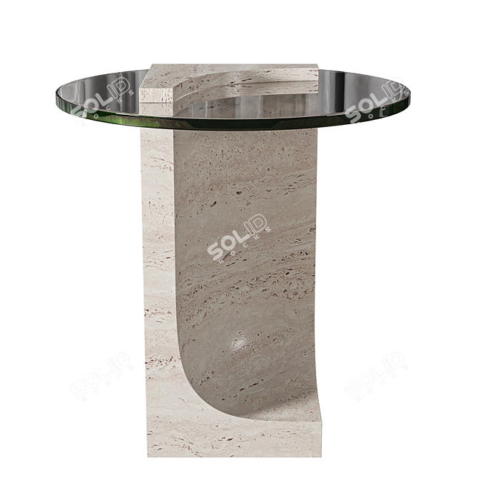 Modern Glass Edge Side Table 3D model image 2