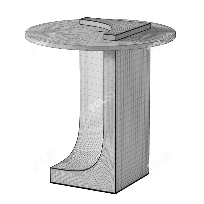 Modern Glass Edge Side Table 3D model image 3