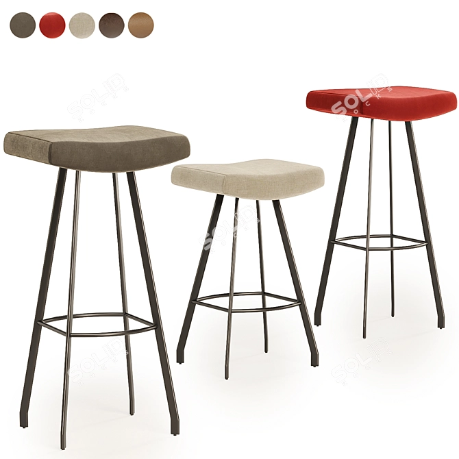 Stylish Sidney Barstool Collection 3D model image 2