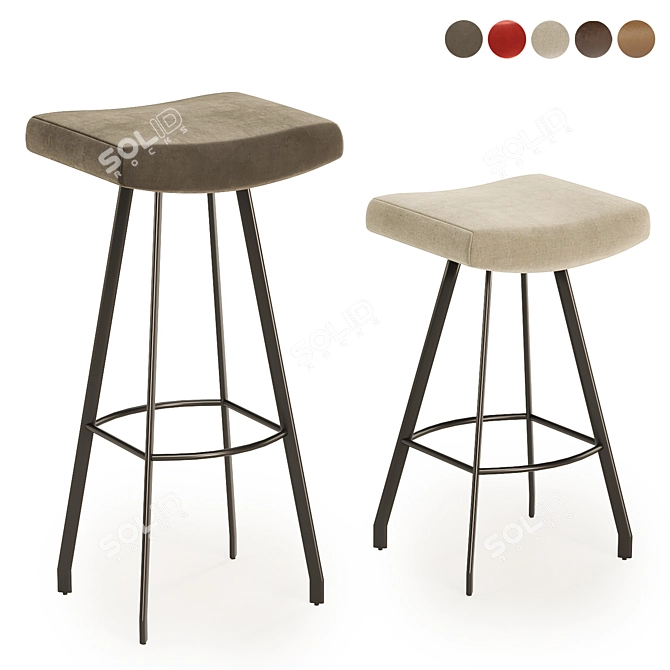 Stylish Sidney Barstool Collection 3D model image 3