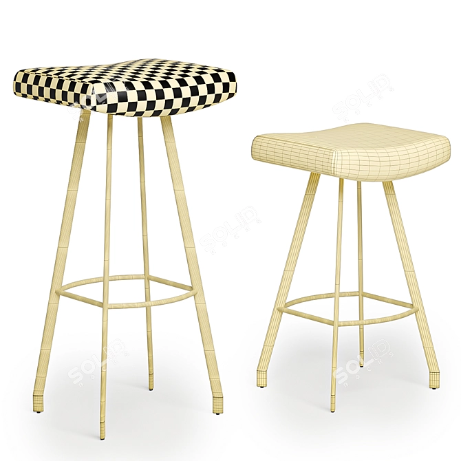 Stylish Sidney Barstool Collection 3D model image 4