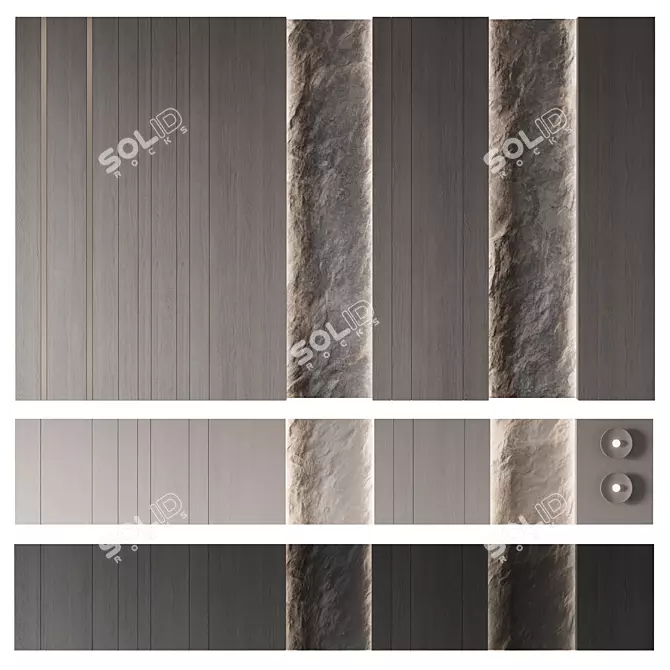 Stone Decor Wall Panel 3D model image 2