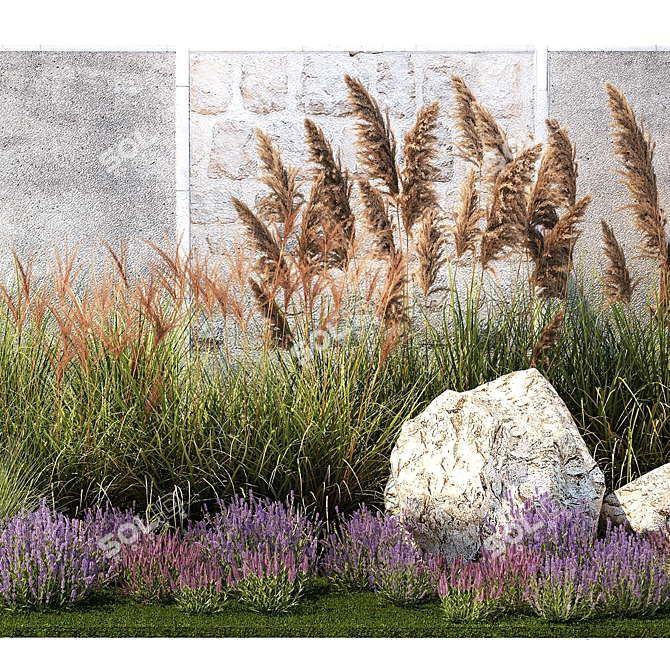 Lavender Garden Collection Set 3D model image 2