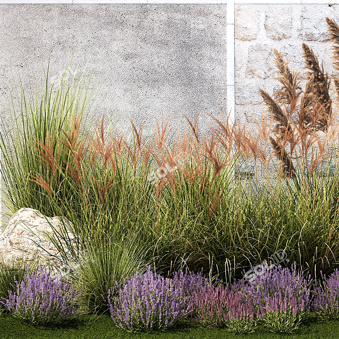 Lavender Garden Collection Set 3D model image 3