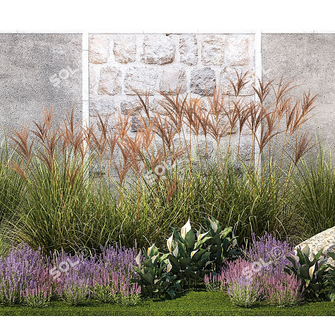 Lavender Garden Collection Set 3D model image 10