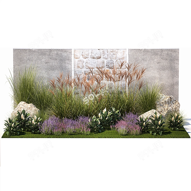 Lavender Garden Collection Set 3D model image 12