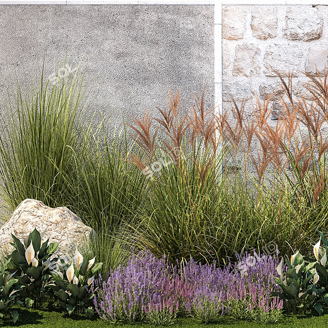 Lavender Garden Collection Set 3D model image 13