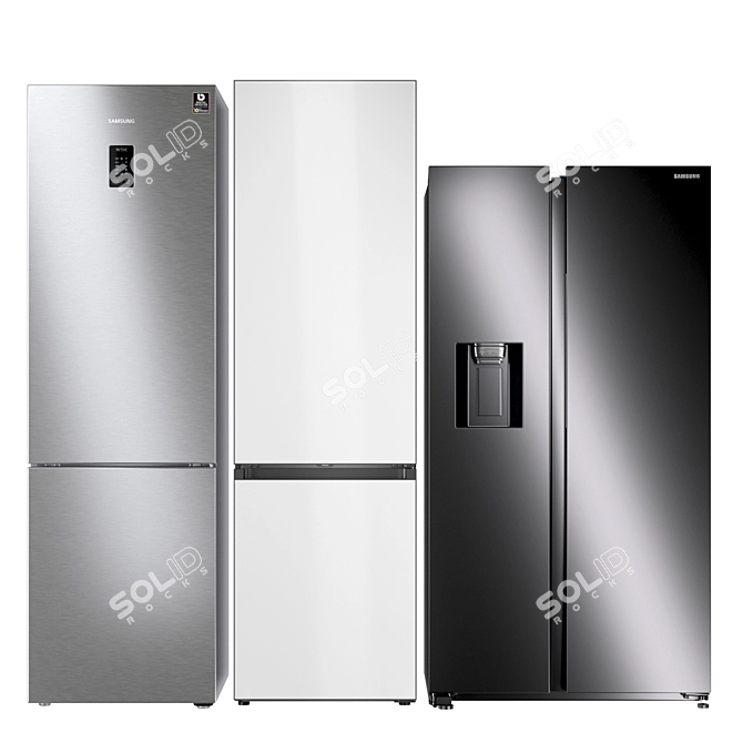 Samsung Fridge Set Bundle 3D model image 1