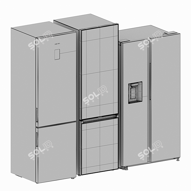 Samsung Fridge Set Bundle 3D model image 4