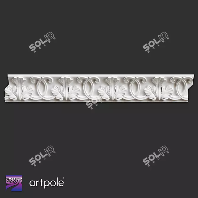 Ornamental Gypsum Cornice SK142 3D model image 1