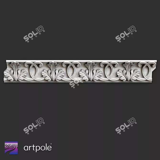 Ornamental Gypsum Cornice SK142 3D model image 2