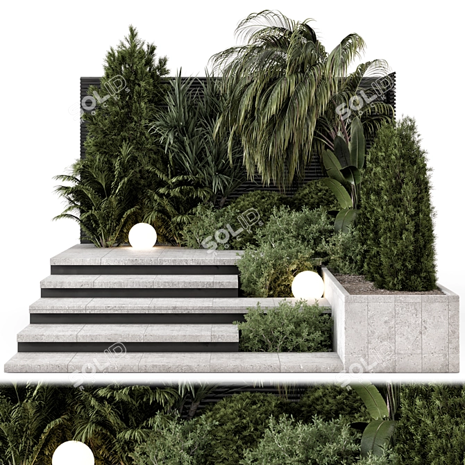 Lush Backyard Landscape Set 1761 3D model image 1