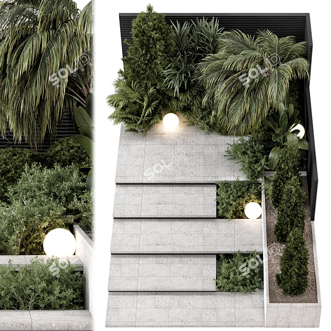 Lush Backyard Landscape Set 1761 3D model image 2