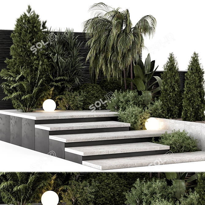 Lush Backyard Landscape Set 1761 3D model image 3