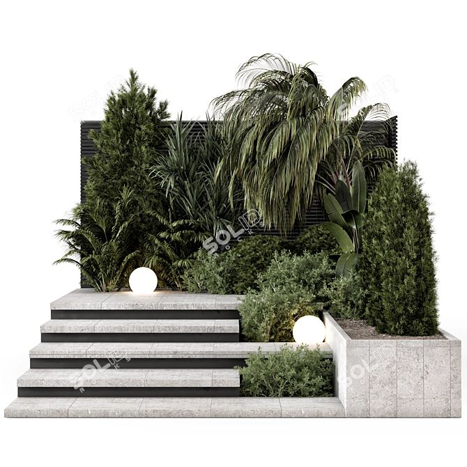 Lush Backyard Landscape Set 1761 3D model image 4