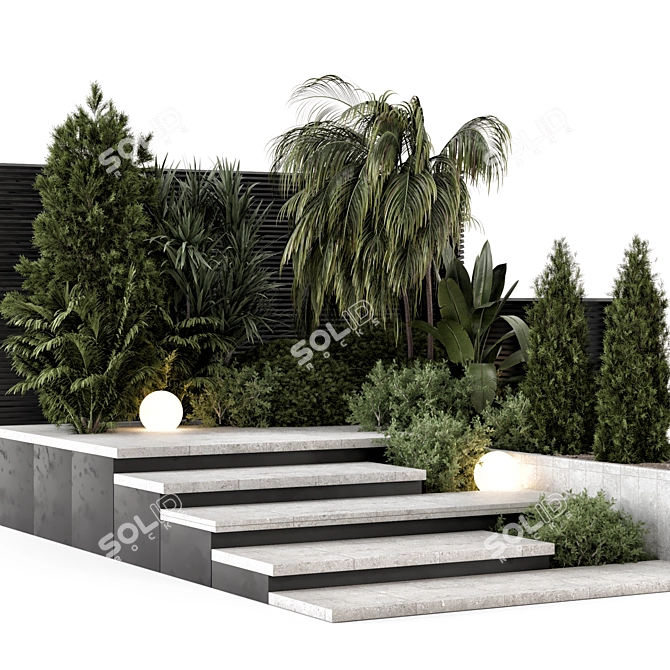 Lush Backyard Landscape Set 1761 3D model image 5
