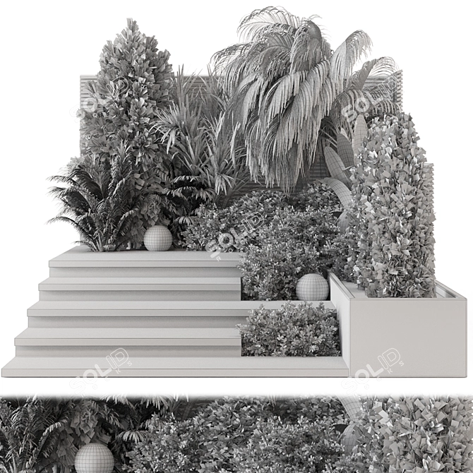 Lush Backyard Landscape Set 1761 3D model image 6