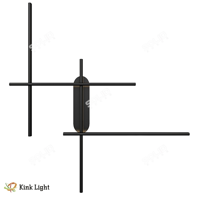 Black Monti Loft Wall Sconce 3D model image 1