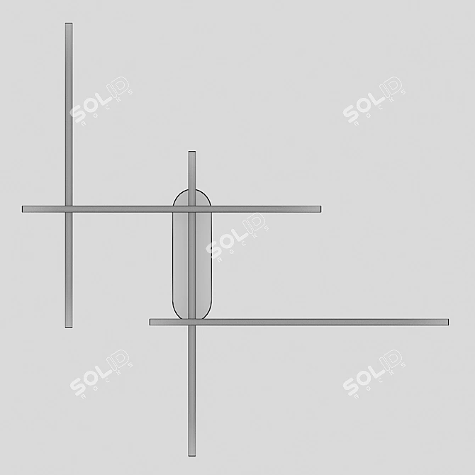 Black Monti Loft Wall Sconce 3D model image 2