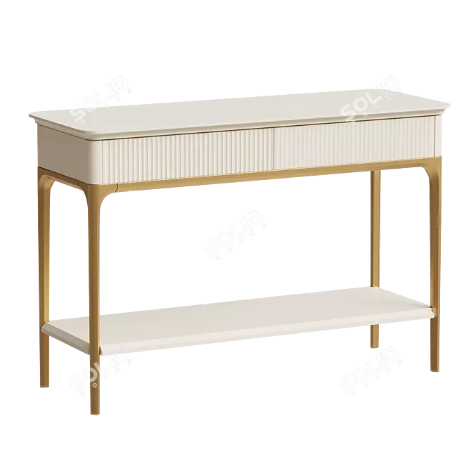 Primo Gold Console with Shelf 3D model image 1